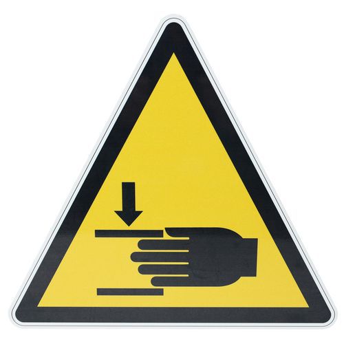 Vierkant waarschuwingsbord - Beknellingsgevaar - Aluminium