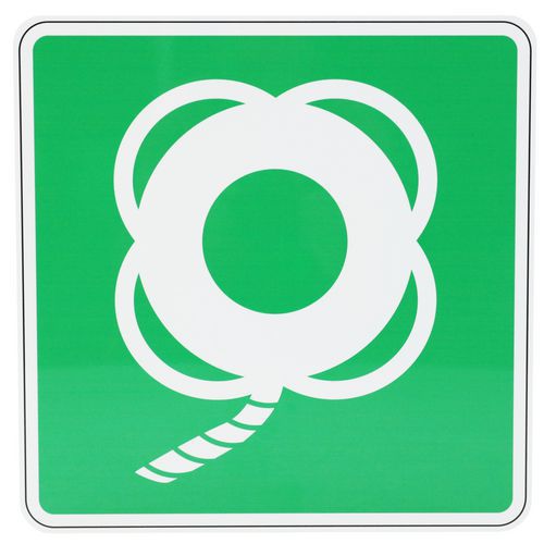 Evacuatiebord Reddingsboei met lijn, aluminium - Manutan Expert