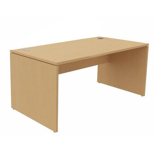 Bureau droit - Piétement panneau - Hêtre - Manutan Expert