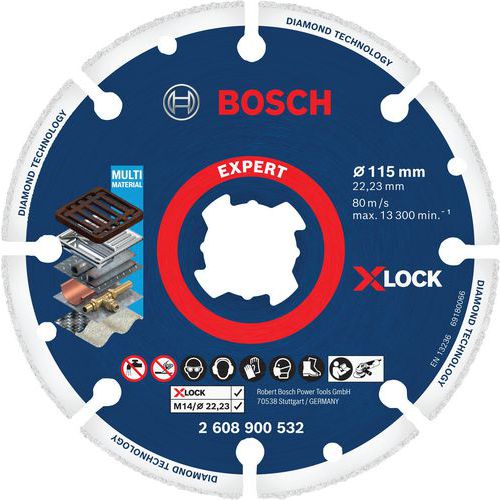 Diamantmetaalschijf EXPERT X-LOCK 115x22.23mm - Bosch Diamantmetaalschijf EXPERT X-LOCK 115x22.23mm - Bosch
