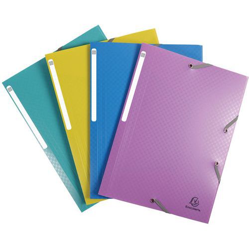 Elastomap met 3 flappen polypropyleen 24 stuks assorti - Exacompta Elastomap met 3 flappen polypropyleen 24 stuks assorti - Exacompta