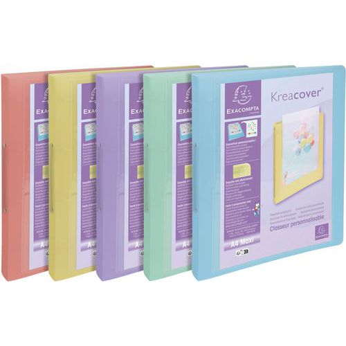 Classeur à 2 anneaux Kreacover x 15 assortis - Exacompta Classeur à 2 anneaux Kreacover x 15 assortis - Exacompta