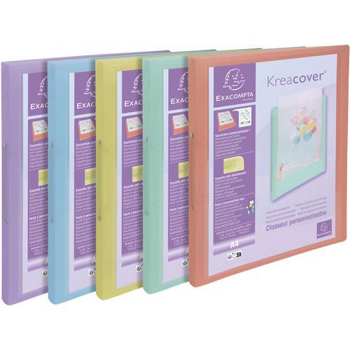 Classeur à 2 anneaux Kreacover Pastel x20 assortis - Exacompta Classeur à 2 anneaux Kreacover Pastel x20 assortis - Exacompta