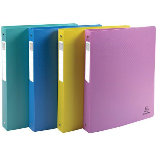 Classeur en polypropylène à 4 anneaux x12 assortis - Exacompta Classeur en polypropylène à 4 anneaux x12 assortis - Exacompta