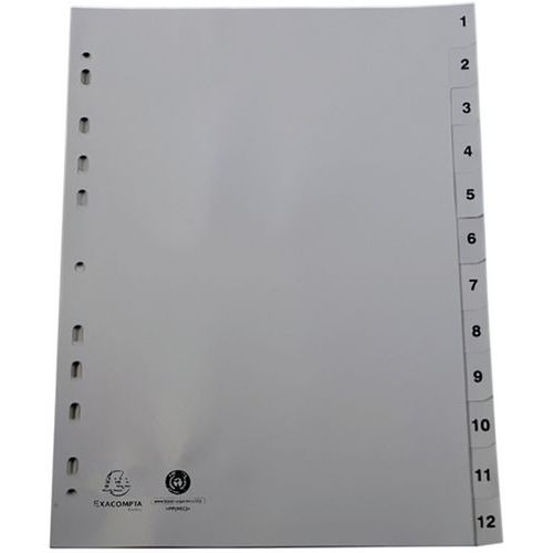 Tabblad met bedrukte tabs - numerisch - Exacompta Tabblad met bedrukte tabs - numerisch - Exacompta