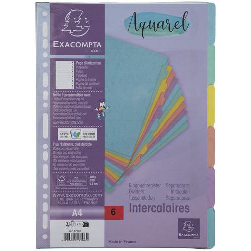 Intercalaires à carte lustrée (lot de 25 assortis) - Exacompta Intercalaires à carte lustrée (lot de 25 assortis) - Exacompta
