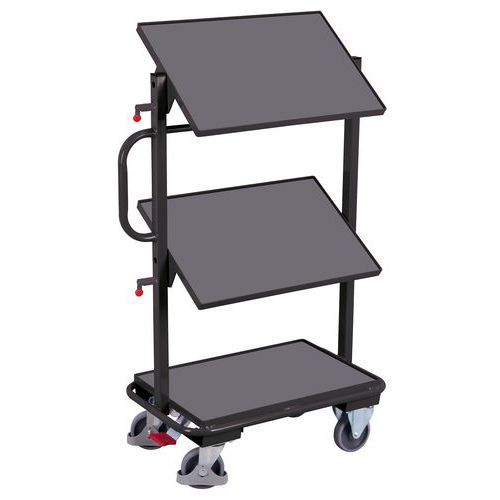 Etagewagen klein met 3 etages, kantelbaar - Draagvermogen 200 kg