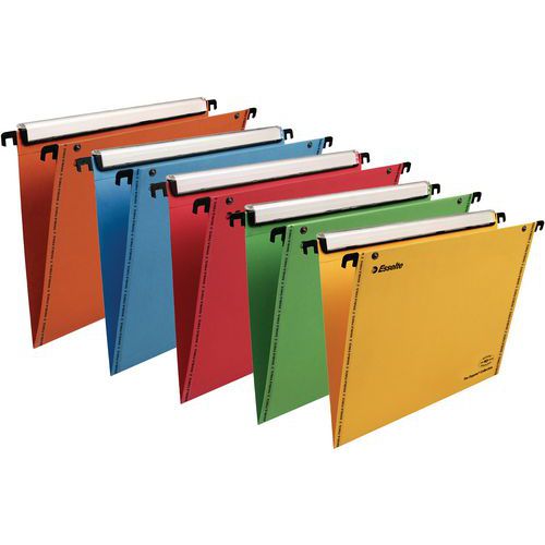 Dossier suspendu VMG A4 - Fond V - Assortis - 5 Pack de 10 - Esselte Dossier suspendu VMG A4 - Fond V - Assortis - 5 Pack de 10 - Esselte