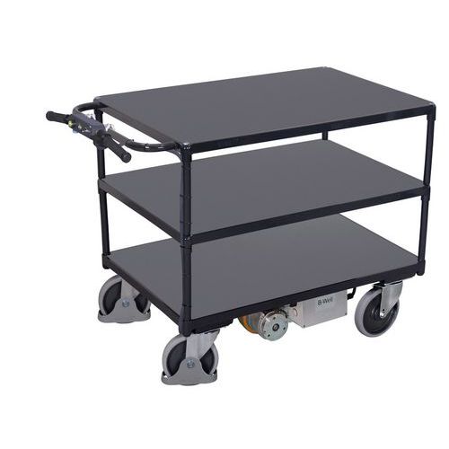 Servante électrique B-Well - 3 plateaux bois - 500kg - Actiwork Servante électrique B-Well - 3 plateaux bois - 500kg - Actiwork