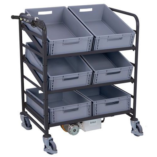 Chariot électrique B-Well - 6 bacs norme EU - 200kg - Actiwork Chariot électrique B-Well - 6 bacs norme EU - 200kg - Actiwork