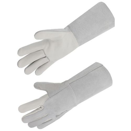 Gants soudeur paume fleur de bovin - Manchette croute cuir 15 cm - Singer Safety Gants soudeur paume fleur de bovin - Manchette croute cuir 15 cm - Singer Safety