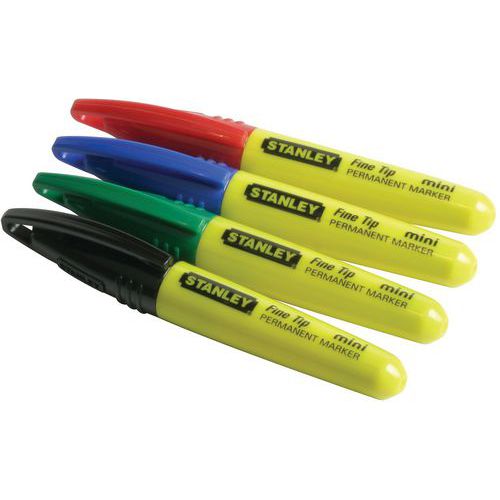 Markeerstift Mini Zwart/Rood/Groen/Blauw met fijne punt - Stanley Markeerstift Mini Zwart/Rood/Groen/Blauw met fijne punt - Stanley