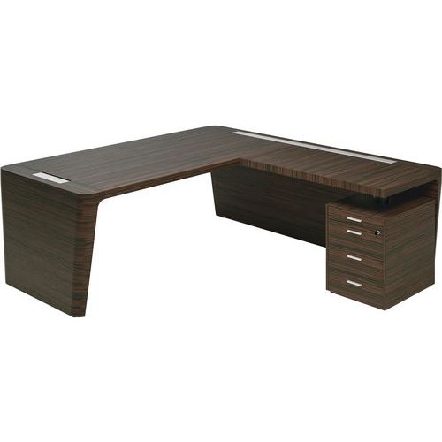 Hoekbureau directie met ladeblok X10-serie - 190 cm - Quadrifoglio Hoekbureau directie met ladeblok X10-serie - 190 cm - Quadrifoglio