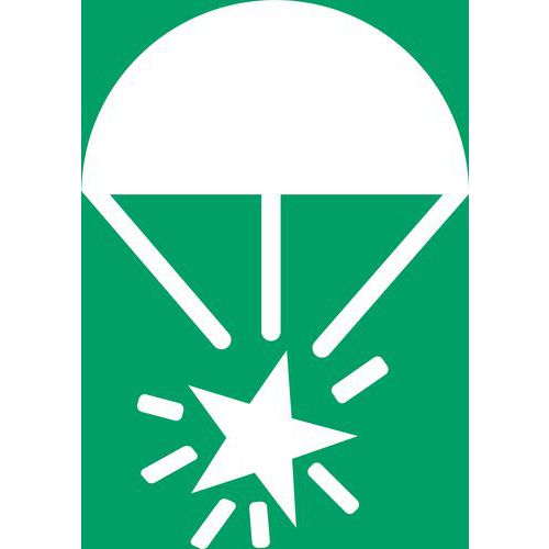 Pictogram Lichtsignaal aan parachute Pictogram Lichtsignaal aan parachute