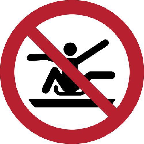 Pictogram Verboden buiten slee te reiken Pictogram Verboden buiten slee te reiken