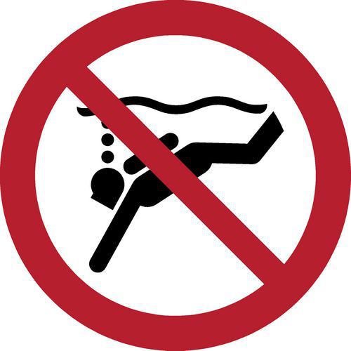 Pictogram Verboden diepwater te duiken Pictogram Verboden diepwater te duiken