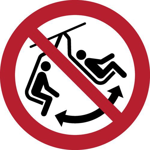 Pictogram Verboden te schommelen in skilift Pictogram Verboden te schommelen in skilift