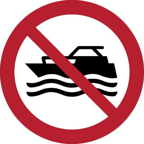 Pictogram Verboden voor mechanisch aangedreven vaartuigen Pictogram Verboden voor mechanisch aangedreven vaartuigen
