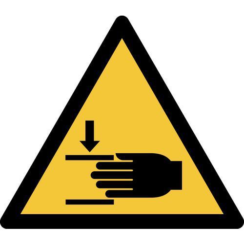 Pictogram Waarschuwing: klemgevaar voor handen Pictogram Waarschuwing: klemgevaar voor handen