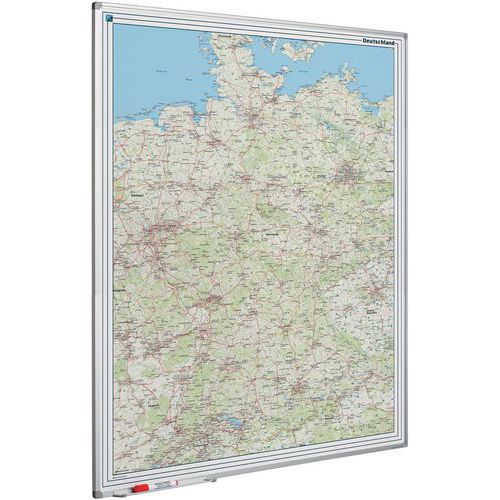 Landkaart whiteboard Softline profiel, Duitsland Wegenkaart - Smit Visual Landkaart whiteboard Softline profiel, Duitsland Wegenkaart - Smit Visual