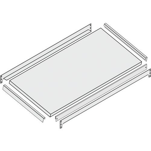 Extra legbord -enkele diepte/schuin - BxH 1300x400 mm - glansverzinkt Extra legbord -enkele diepte/schuin - BxH 1300x400 mm - glansverzinkt