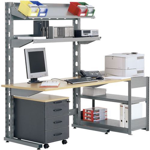 Werkpost voor PC enkelzijdig gebruik staand en/of zittend - Bito Werkpost voor PC enkelzijdig gebruik staand en/of zittend - Bito