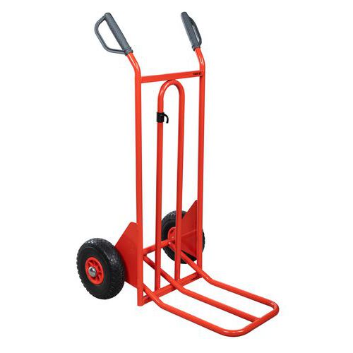 Steekwagen met opklapbare schep - Staal - Met luchtbanden - Draagvermogen 250 kg Steekwagen met opklapbare schep - Staal - Met luchtbanden - Draagvermogen 250 kg