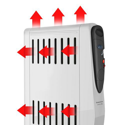 Oliegevulde radiatorkachel met kuip, Voor ruimten: 20 m², Aantal snelheden: 2, Verwarmingsvermogen: 2000 W