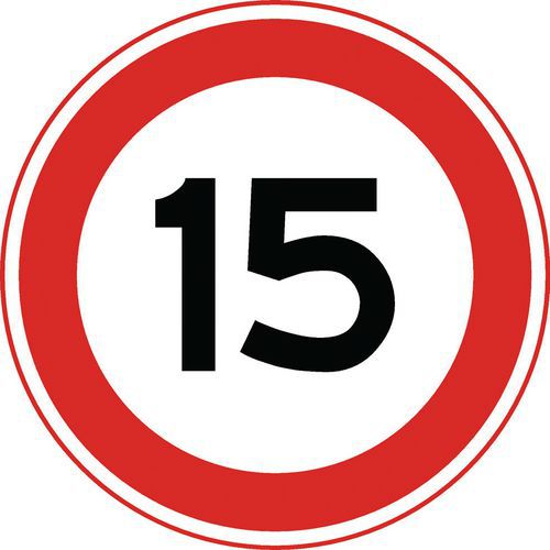 Panneau de signalisation - A1 - Vitesse limitée à 15 km/h Panneau de signalisation - A1 - Vitesse limitée à 15 km/h