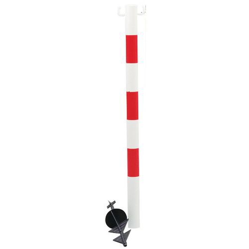 Paal met ketting - Pvc - Te verzinken Paal met ketting - Pvc - Te verzinken
