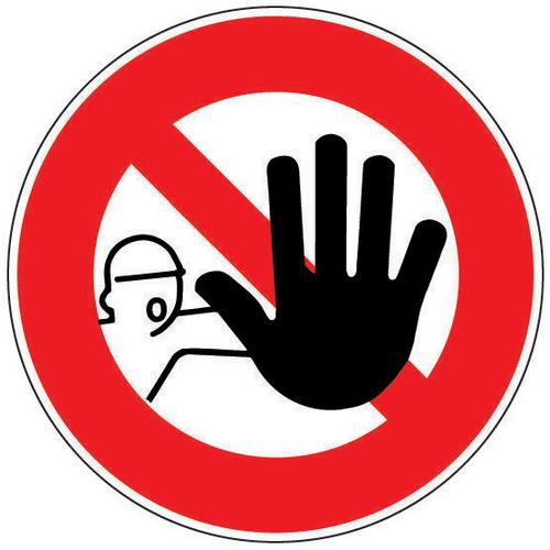 Panneau d'interdiction - Accès interdit aux personnes non-autorisées - Adhésif Panneau d'interdiction - Accès interdit aux personnes non-autorisées - Adhésif