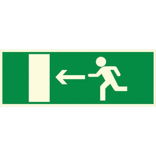 Fotoluminescerend paneel - Nooduitgang naar links - Hard Fotoluminescerend paneel - Nooduitgang naar links - Hard