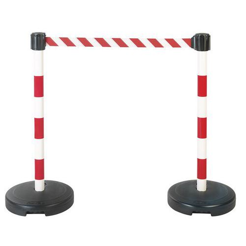 Set van 2 palen met band op sokkel - Te verzwaren - Novap