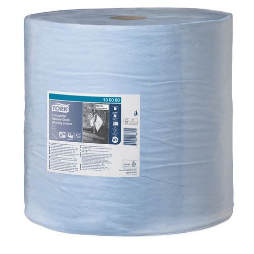 Papier D'Essuyage Industriel Tork Ultra-Résistant - Bleu - 2 Bobines De 350 Feuilles - Pour Atelier