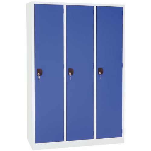 Garderobekast Modulo - 3 kolommen breedte 400 mm - Op sokkel - Manutan Garderobekast Modulo - 3 kolommen breedte 400 mm - Op sokkel - Manutan