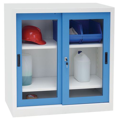 Lage kast met schuifdeuren CH - breedte 100 cm - Manutan Expert Lage kast met schuifdeuren CH - breedte 100 cm - Manutan Expert