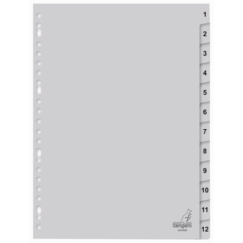 Tabblad A4 cijfers PP 120 micron grijs 23-gaats