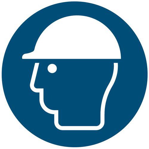 Panneau d'obligation - Port d'un casque de sécurité obligatoire - Rigide Panneau d'obligation - Port d'un casque de sécurité obligatoire - Rigide