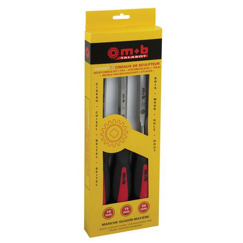 Jeu de 3 ciseaux de sculpteur tri-matière Jeu de 3 ciseaux de sculpteur tri-matière