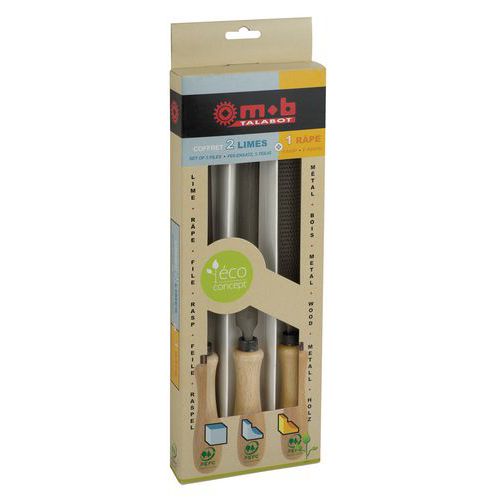Jeu de 2 limes + 1 râpe - boîte Jeu de 2 limes + 1 râpe - boîte