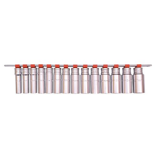 Jeu de douilles longues sur rack 1/2'' 14 pièces Jeu de douilles longues sur rack 1/2'' 14 pièces