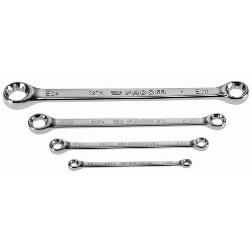 Jeu de 4 clés à oeil droites profil Torx® Jeu de 4 clés à oeil droites profil Torx®