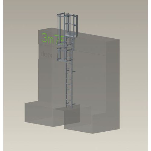 Complete kooiladderset - Hoogte 3,75 m Complete kooiladderset - Hoogte 3,75 m