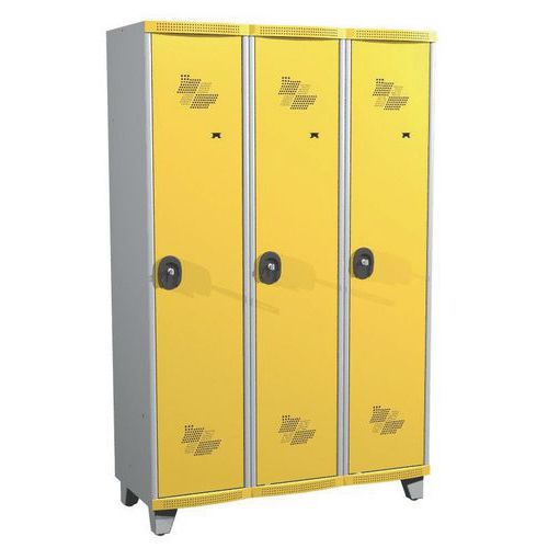 Vestiaire 3 colonnes Seamline Optimum® 400 mm sur pieds - Acial