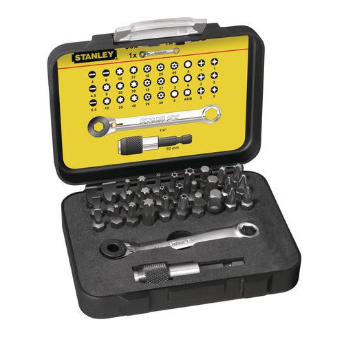 Koffer met schroefbits 1/4 + miniratel Fatmax pro - 32-delig Koffer met schroefbits 1/4 + miniratel Fatmax pro - 32-delig