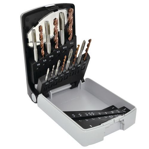 Set met boren+snijtappen HSS Fusio Set met boren+snijtappen HSS Fusio