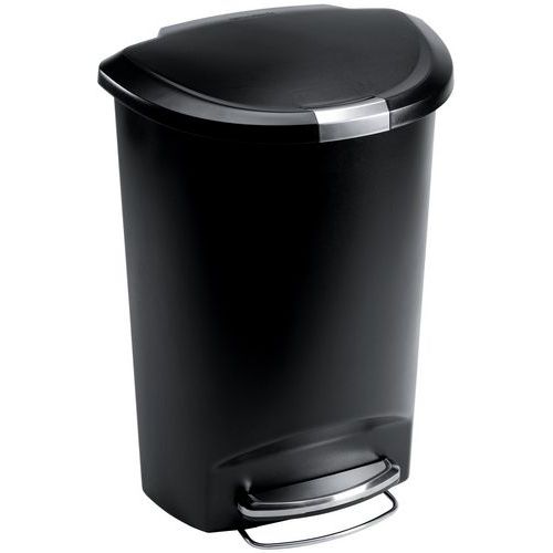 Poubelle à pédale en plastique demi-lune - 50 L
