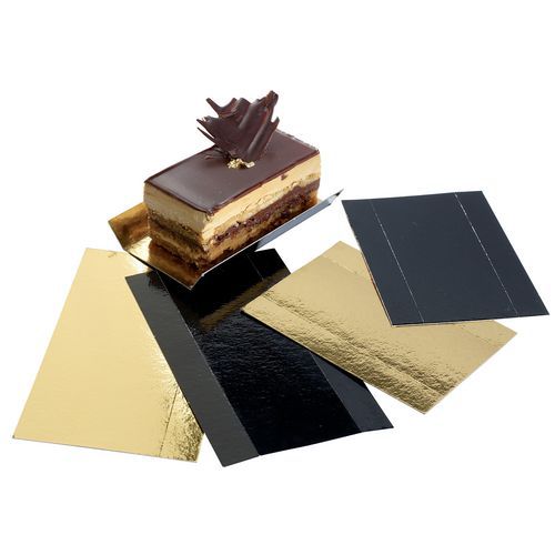 Taartbodem gevouwen karton zwart en goud_Matfer Taartbodem gevouwen karton zwart en goud_Matfer