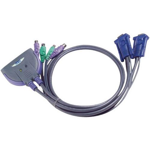KVM-minischakelaar 2 poorten VGA/PS2 KVM-minischakelaar 2 poorten VGA/PS2