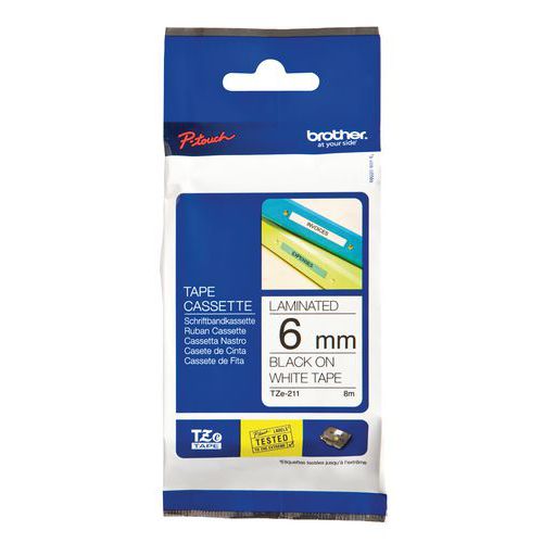 Labelcassettes voor labelprinters Brother - Breedte 6 mm